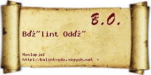 Bálint Odó névjegykártya