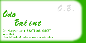 odo balint business card